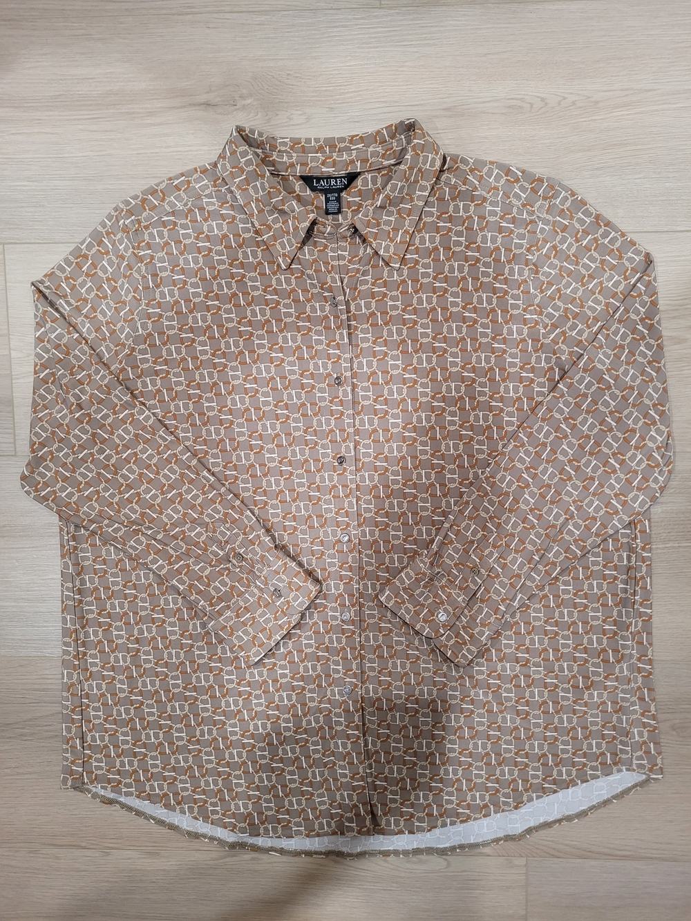 Lauren Ralph Lauren Beige Geometric-Print Shirt